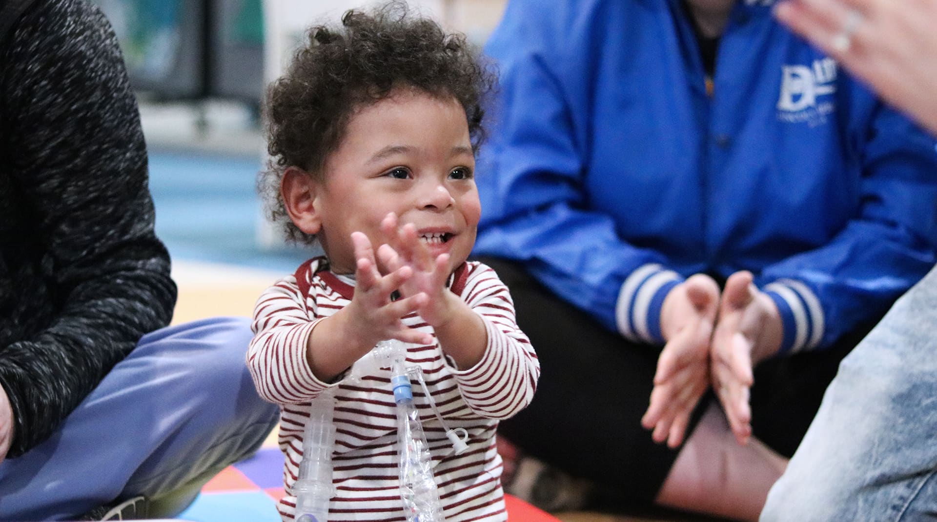 Jayden clapping.