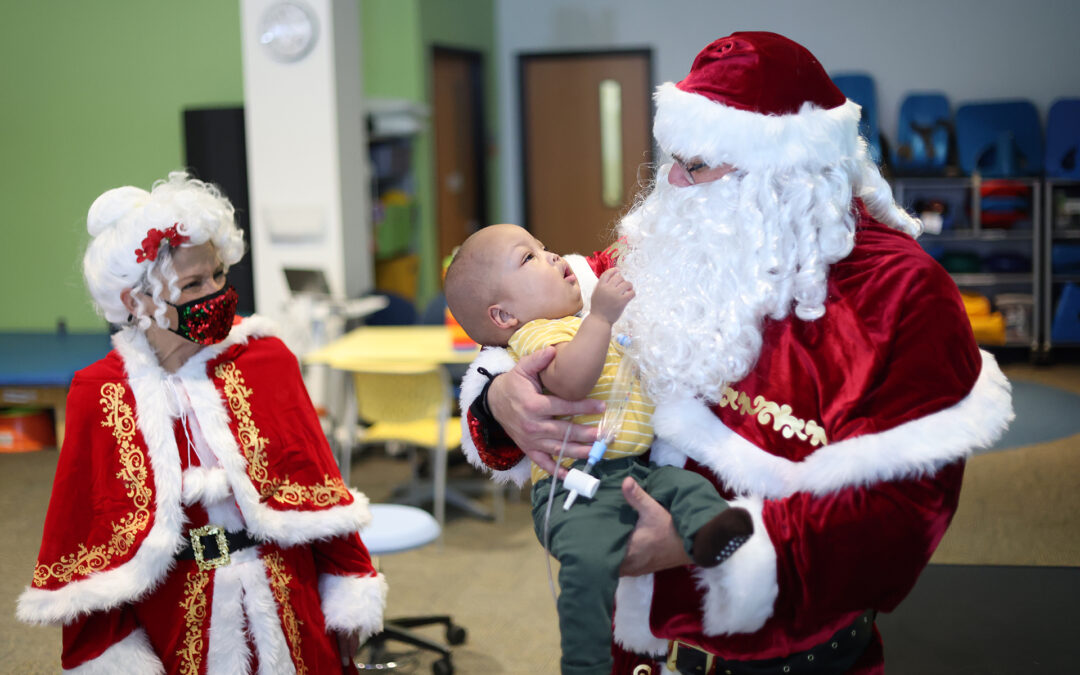 Santa makes an early stop at Ranken Jordan Pediatric Bridge Hospital, thanks to the St. Louis community