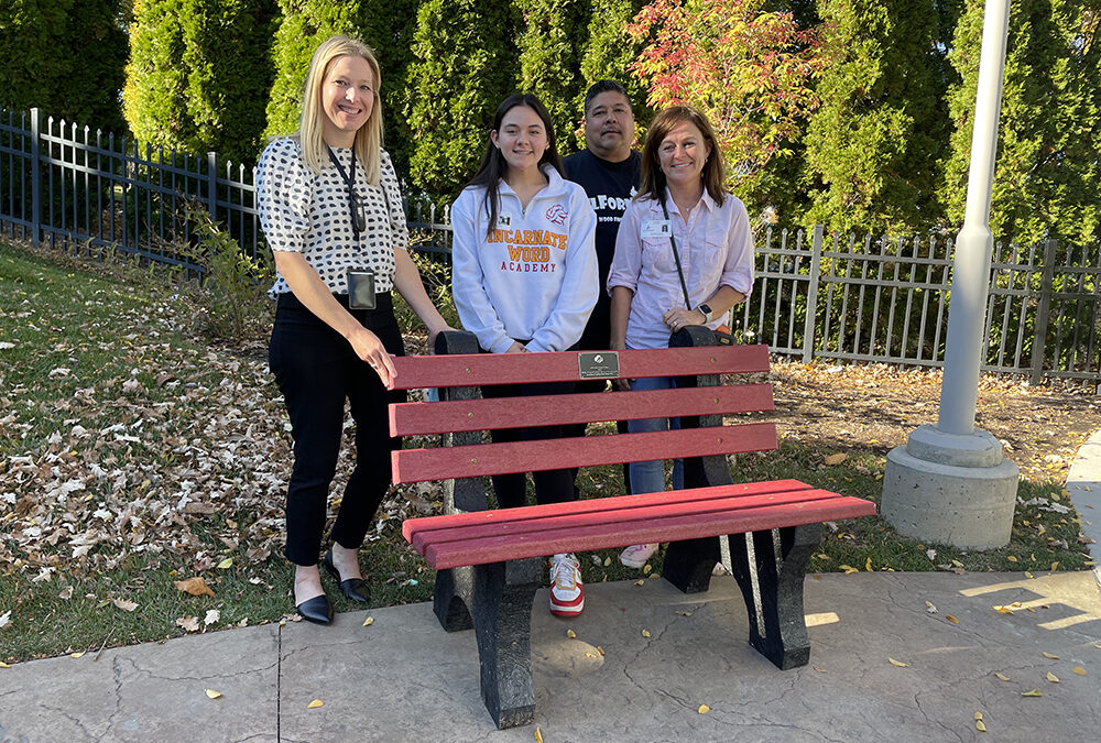Girl Scout Donates Recycled Bench for Families